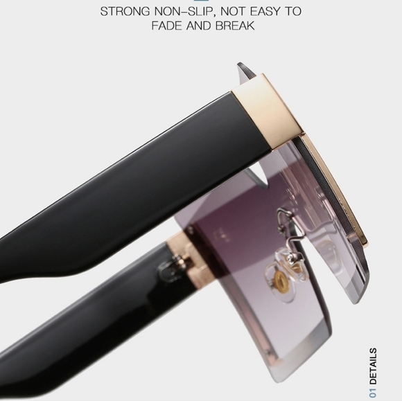 NEW Bold Geometric Rectangular Fashion Sunglasses With Case - Picture 11 of 16